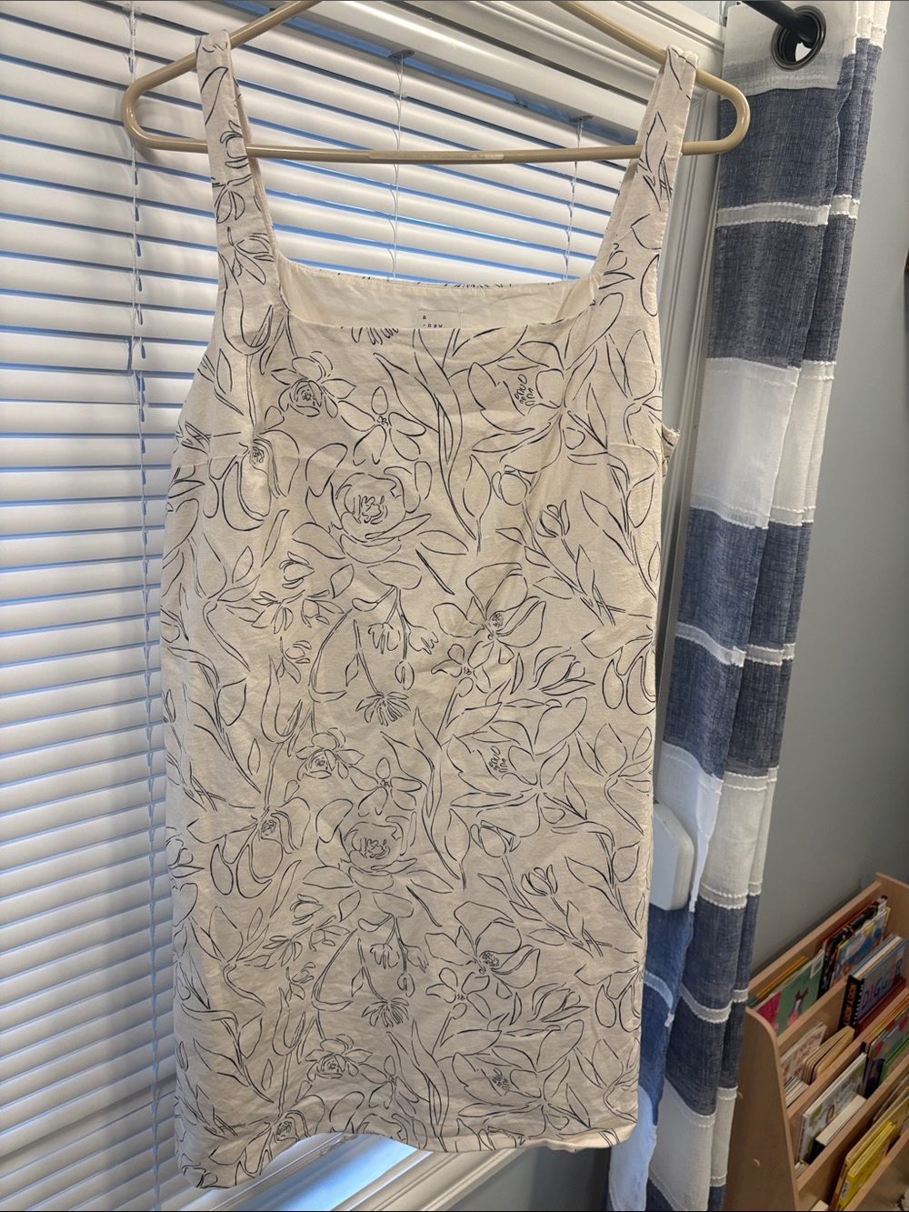 a new day Cream Floral Slip Dress with Black Sketch Print